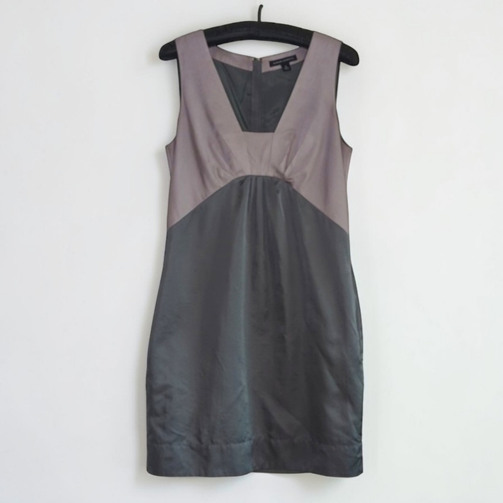 Banana Republic Cocktail Dress Gray Y2K Sleeveless Color Block Size 6
